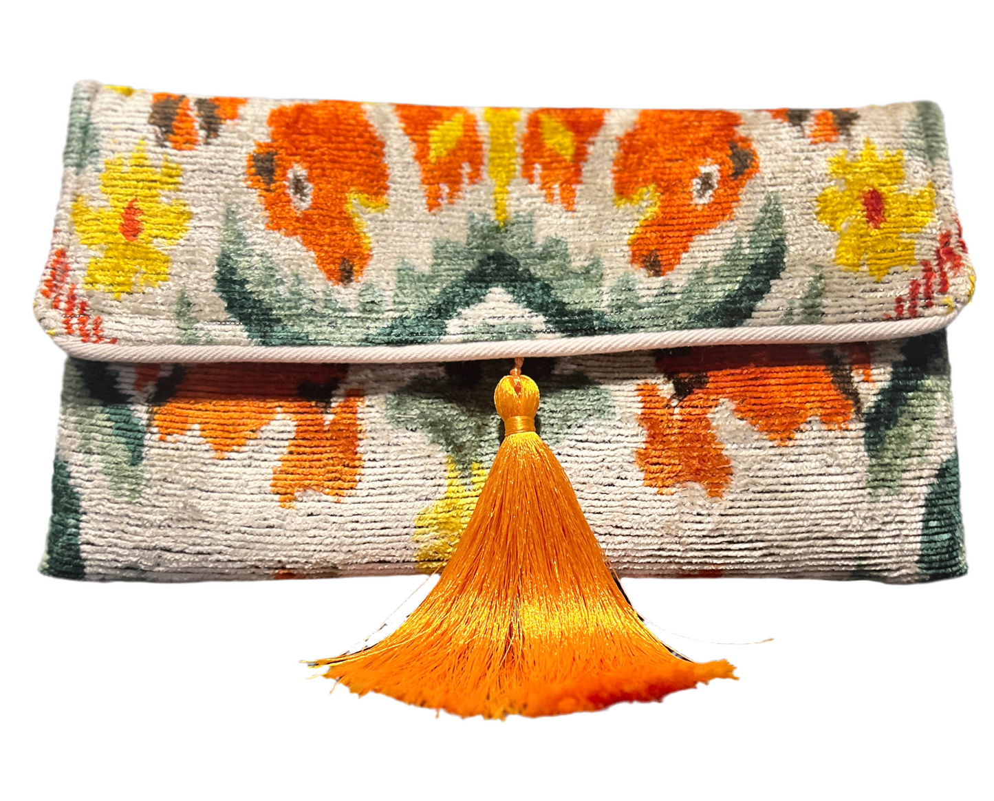 Silk Velvet Ikat Clutch